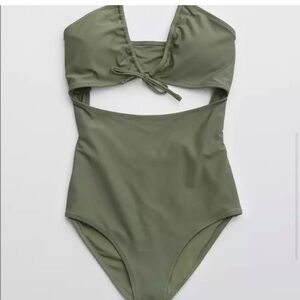 NWT Aerie Ruched Cut Out One Piece Swimsuit XS - Long